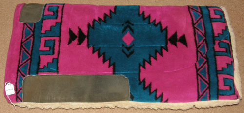 New! Fleece Western Pad with pink Navaho main image 1